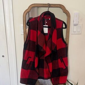 Buffalo Plaid Vest by Urban Outfitters - Red and Black